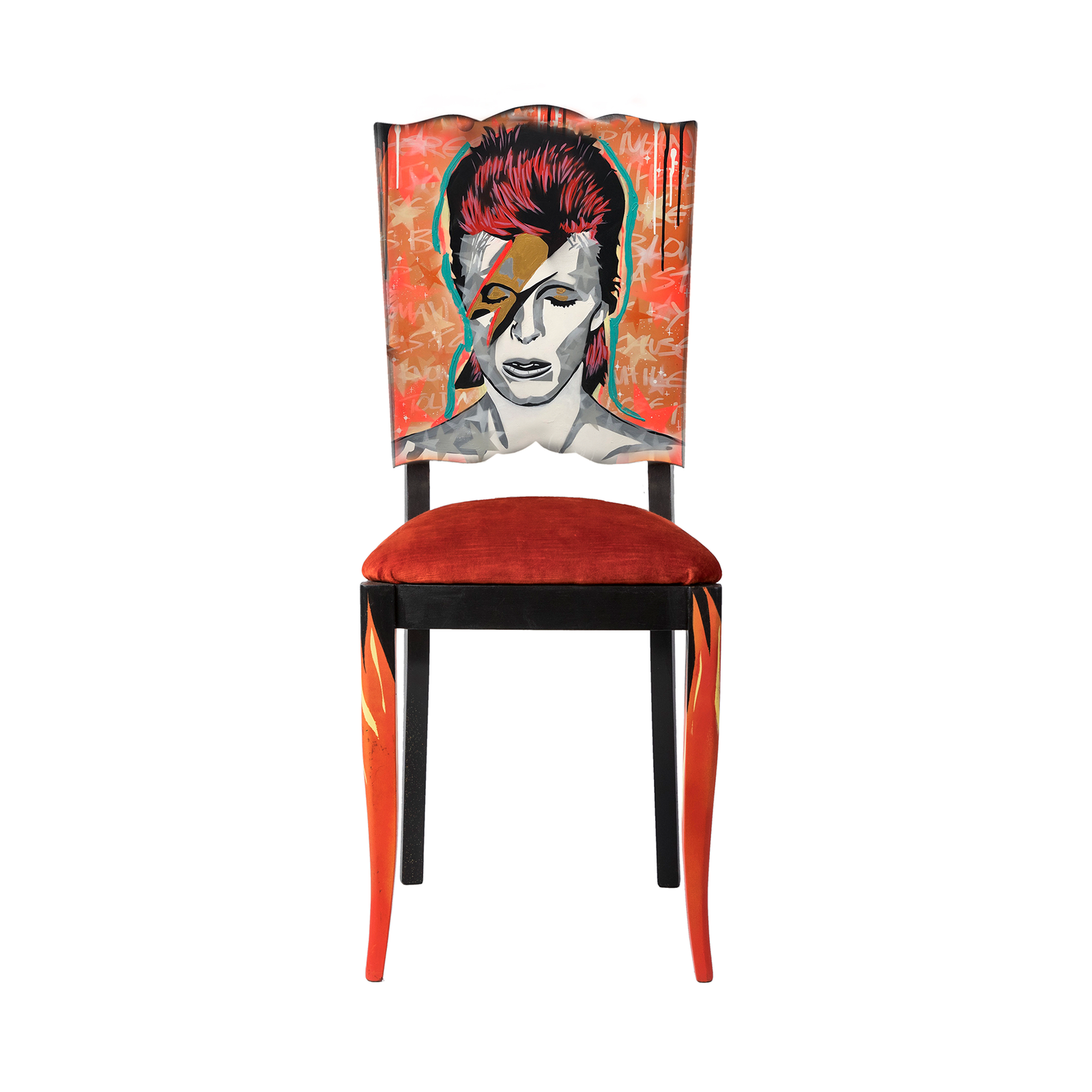 Naomi Wallens - David Bowie - Antique 19th Century Oak Chair
