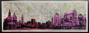 Angela Morris-Winmill - London Panoramic I - Pink Leaf, 2023