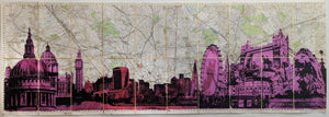 Angela Morris-Winmill - London Panoramic I - Pink Leaf, 2023