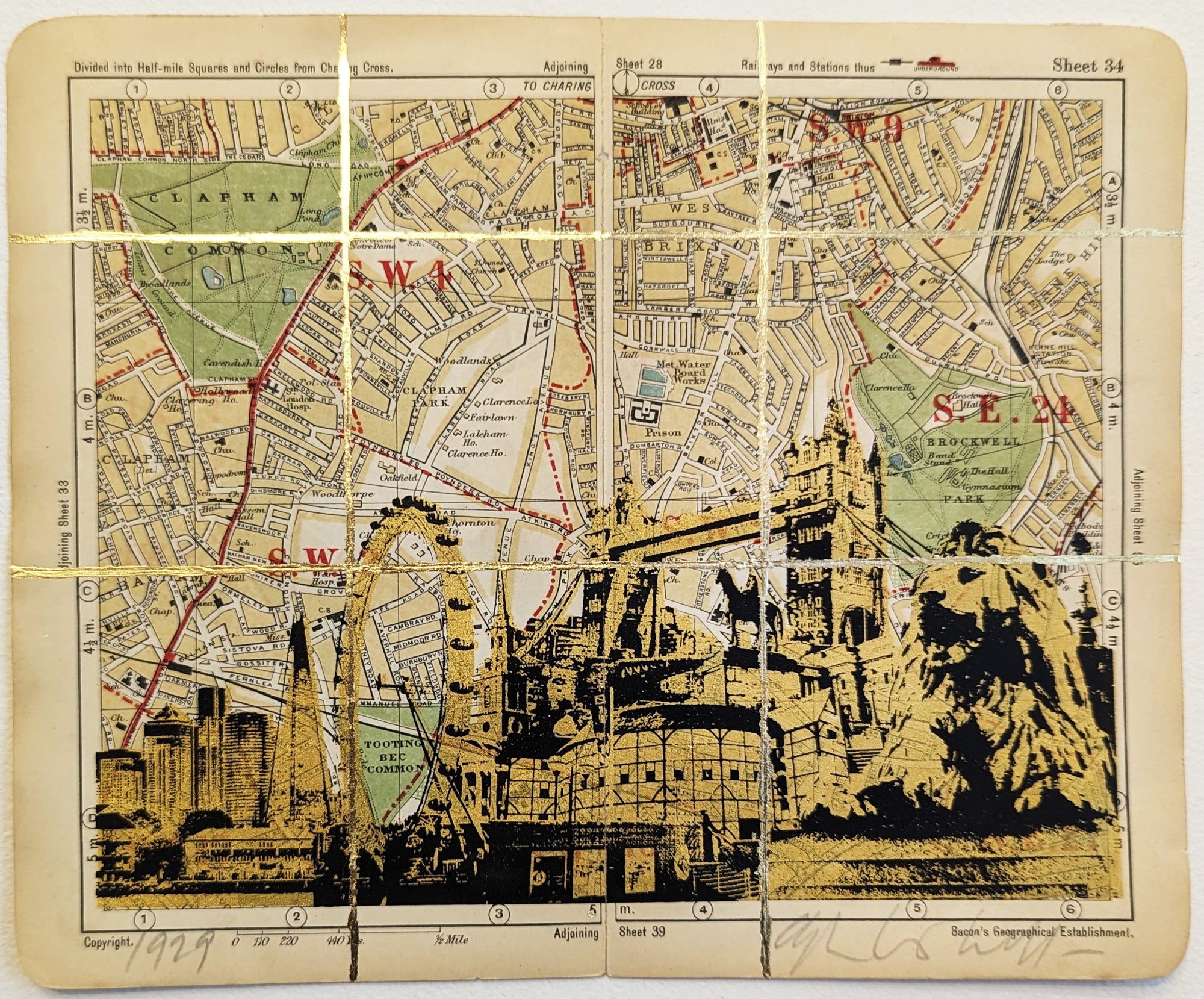 Angela Morris-Winmill - Panoramic I RHS, Gold - Unframed, 2023