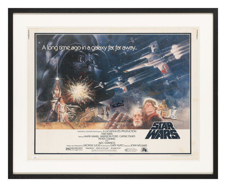 Star Wars (Signed by Peter Mayhew (Chewbacca) and Anthony Daniels (C-3PO) Framed