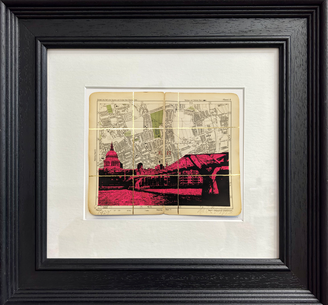 Angela Morris-Winmill - St Paul's & Millenium Bridge, Pink