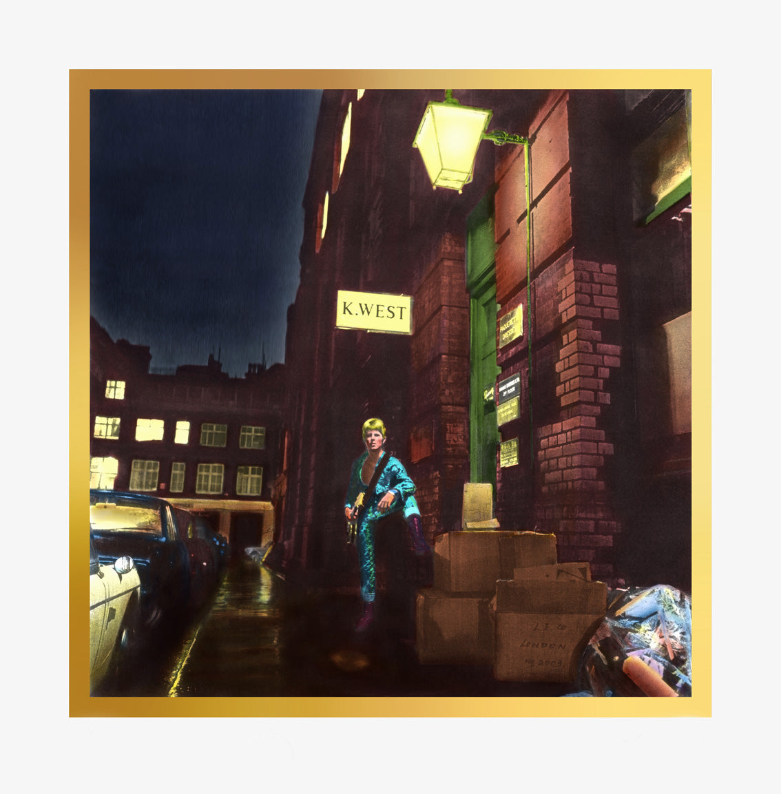 Terry Pastor - Ziggy Stardust 50th Anniversary Print - K West (Gold Gilt)
