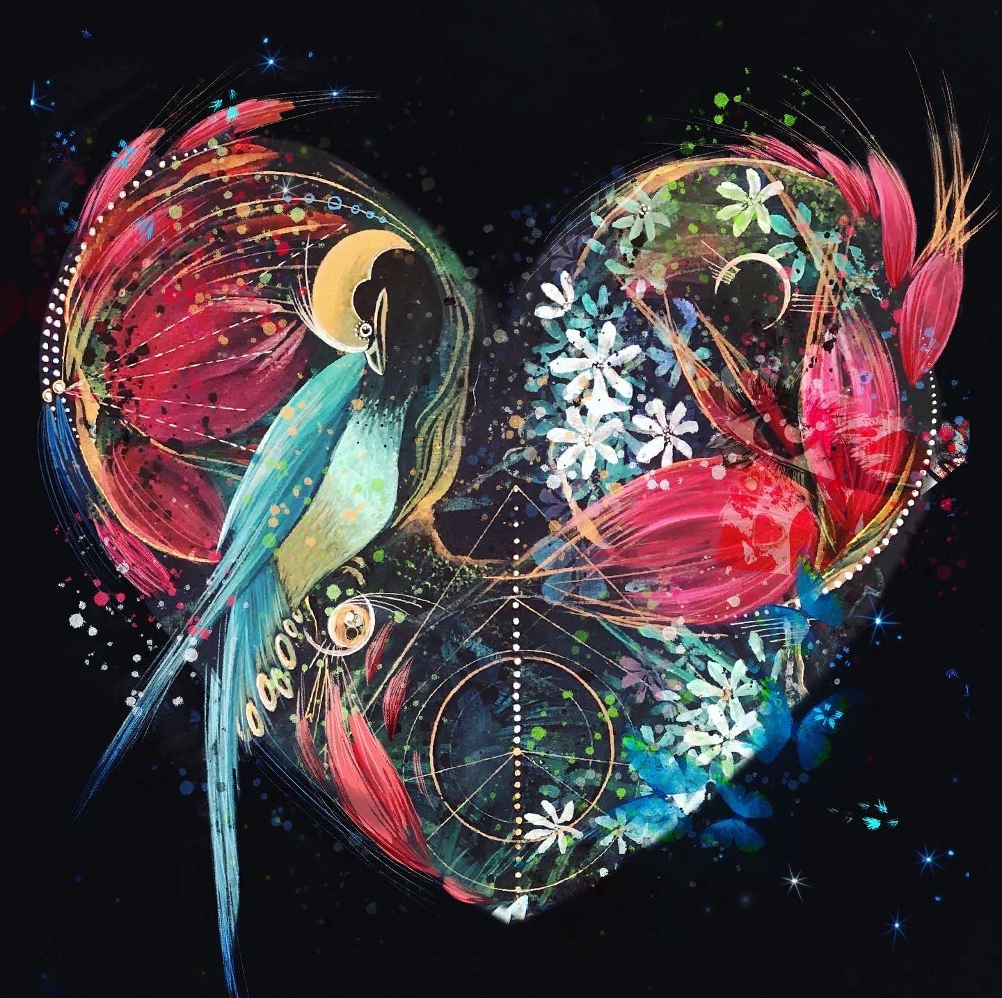 Wild at Heart (Hand Finished Bio Glitter inks and paints)