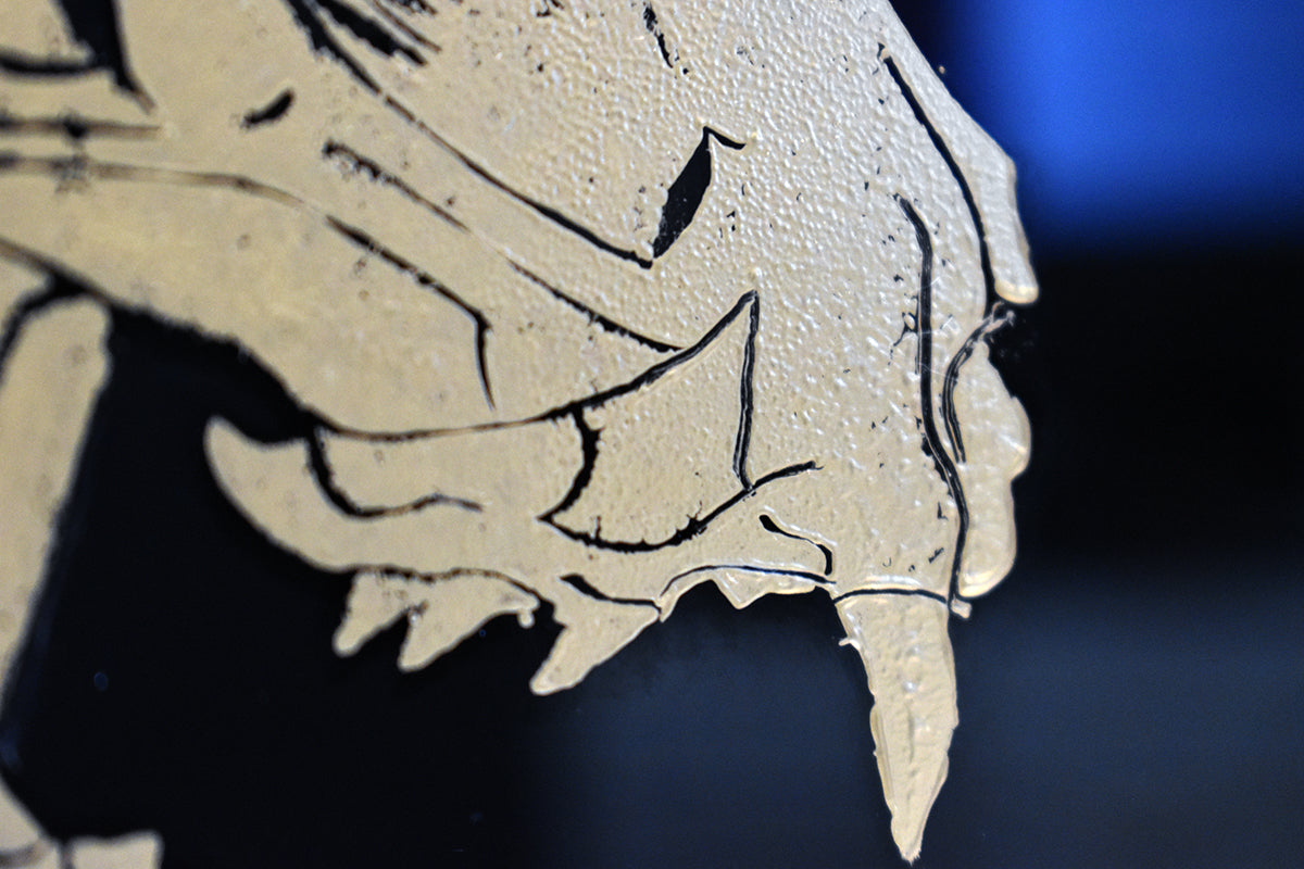 Will Wright - Buzz 2- Gold Glass - Framed