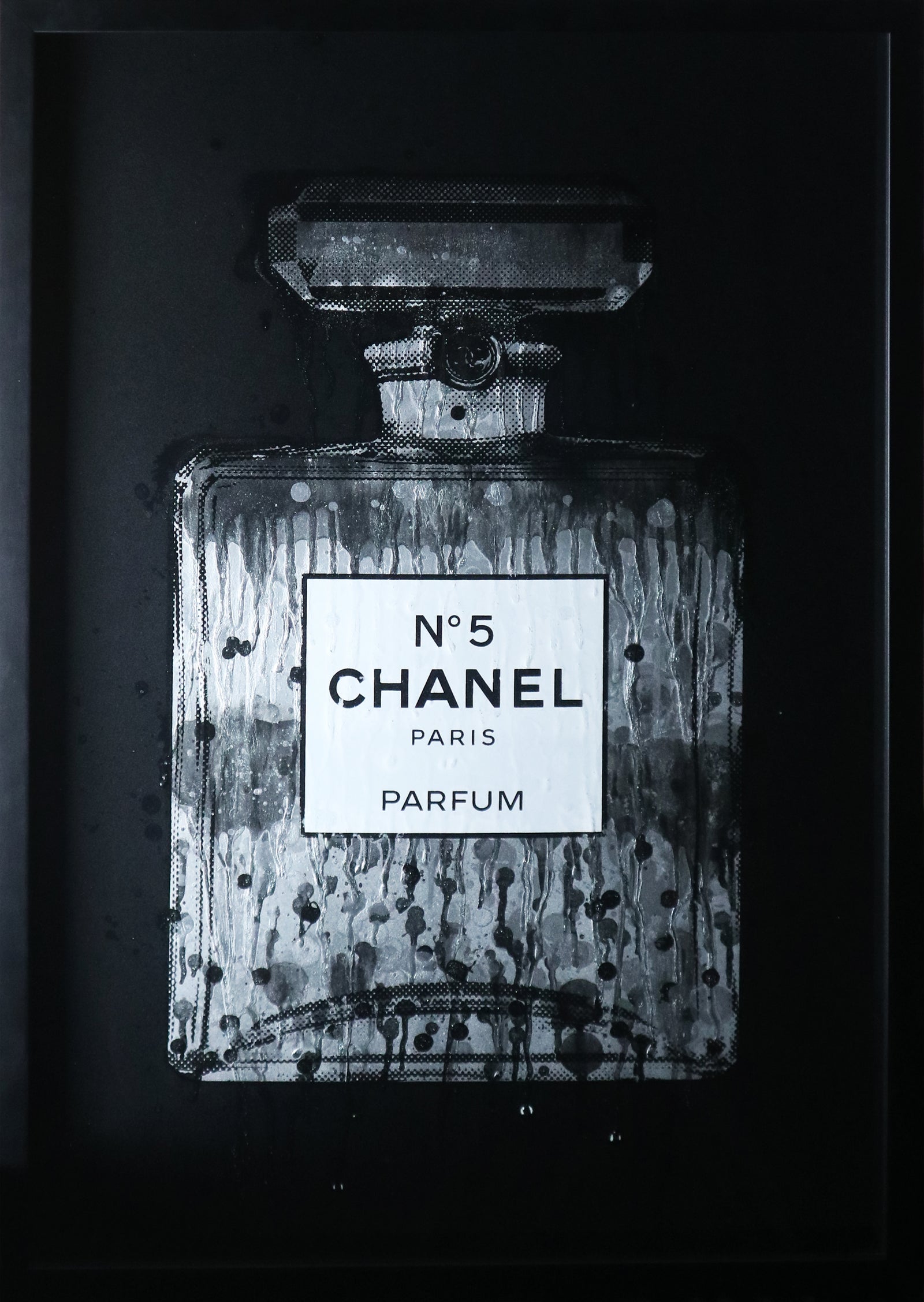 Simon Freeborough - Chanel No.5 Grey with Drips (Framed)