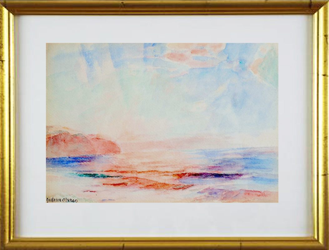 Julius Olsson RA - Sunrise, Cornwall - Rare Watercolour