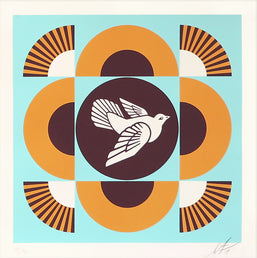 Shepard Fairey - Geometric Dove (Blue) - OBEY