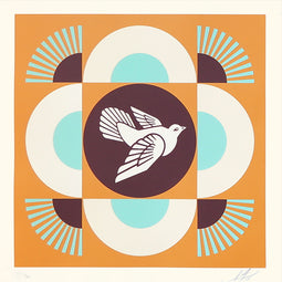 Shepard Fairey - Geometric Dove (Orange) - OBEY