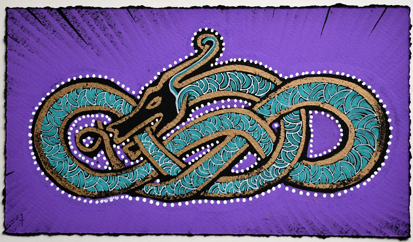 Will Wright - Dragon Black White Green Purple