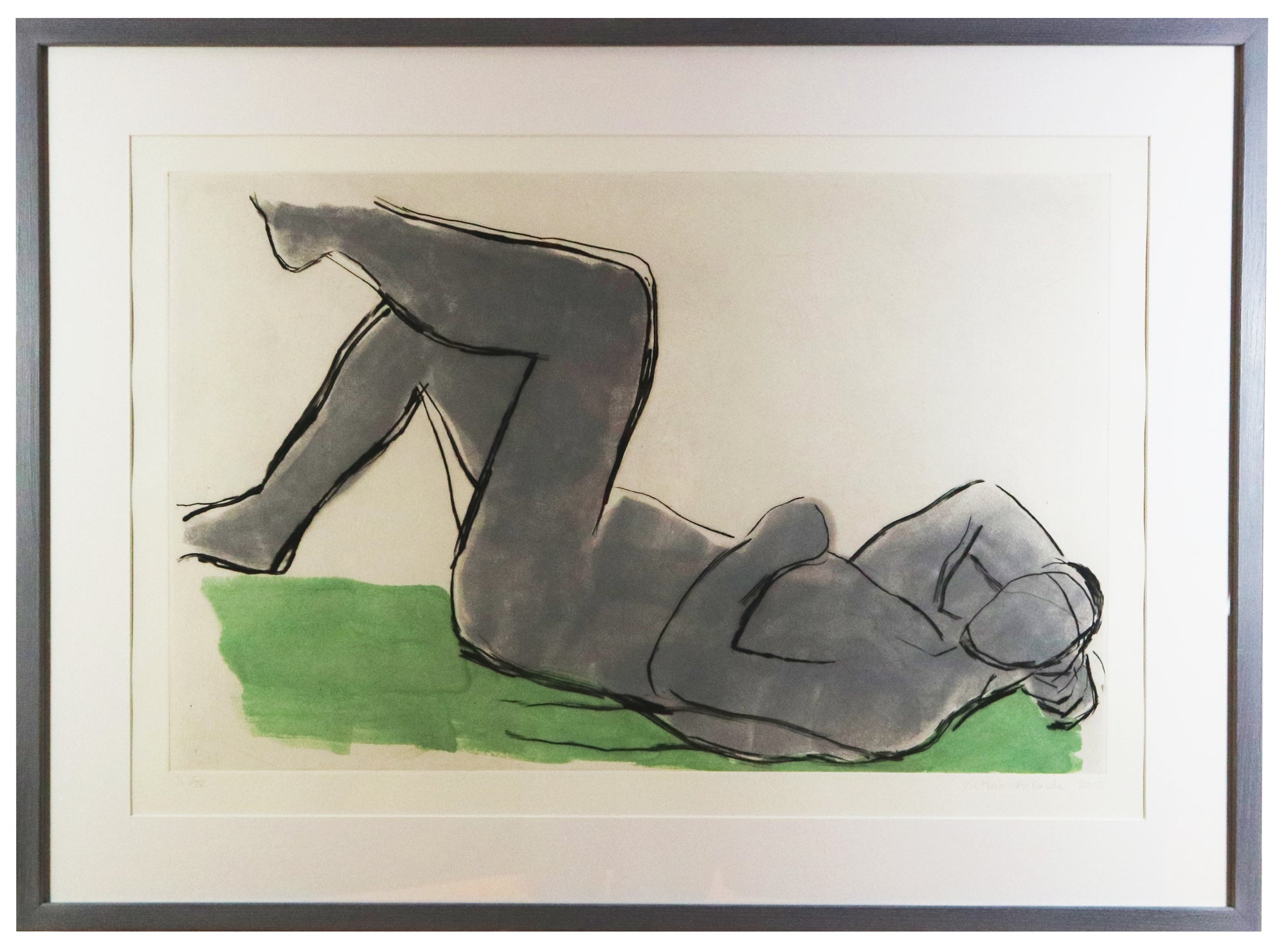 Victoria Achache - Figure Lying Down (Framed)