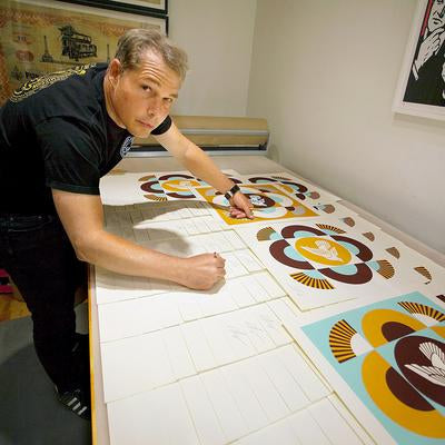 Shepard Fairey - Geometric Dove (Orange) - OBEY