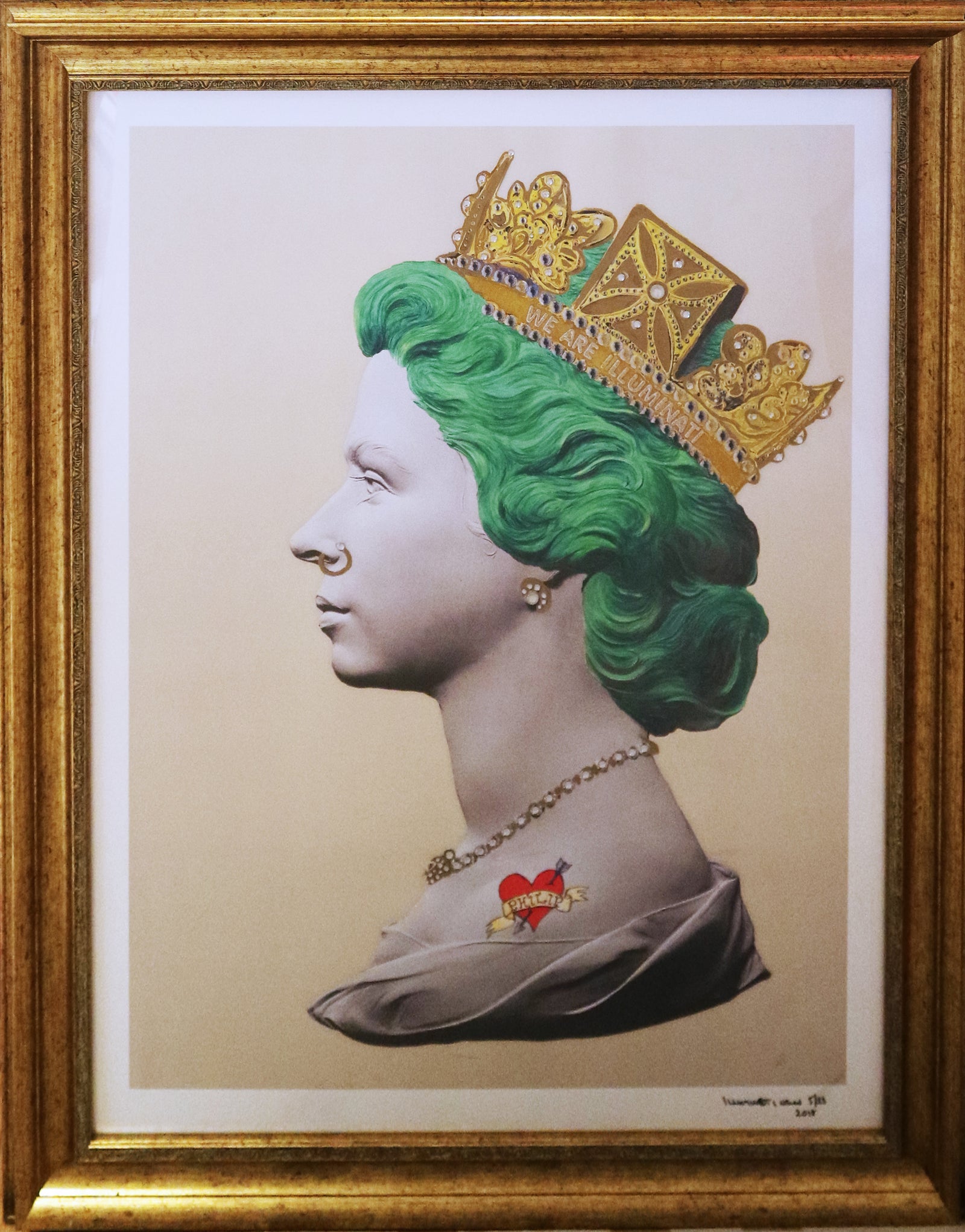 Illuminati Neon - Green Punk Queen Large (Framed)