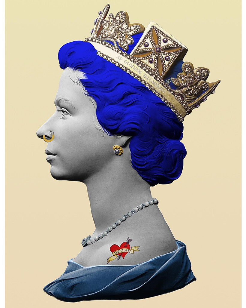 Illuminati Neon - Large Blue Punk Queen (Framed)