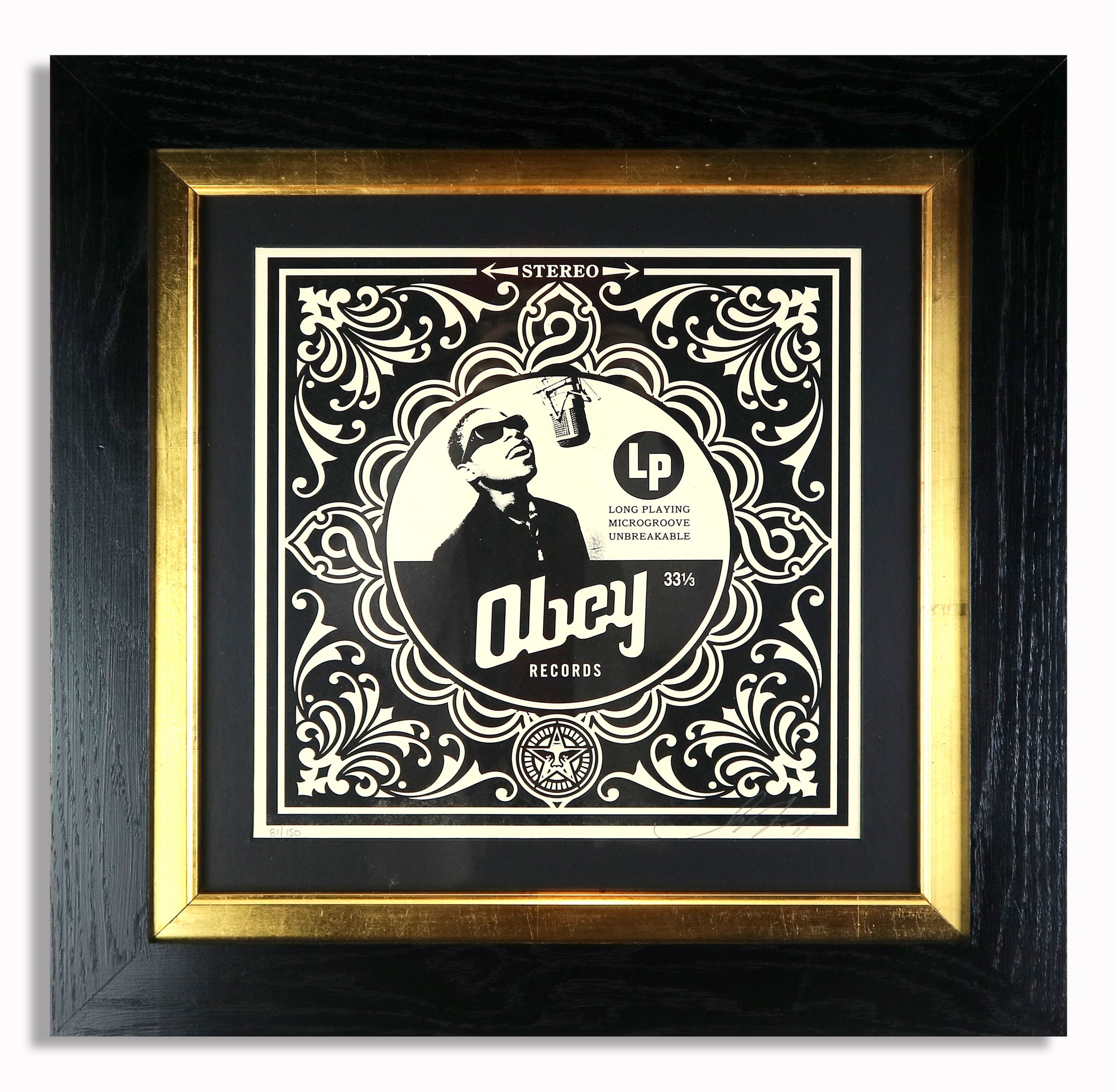 Shepard Fairey - Long-Playing Microgroove, Unbreakable (Framed)