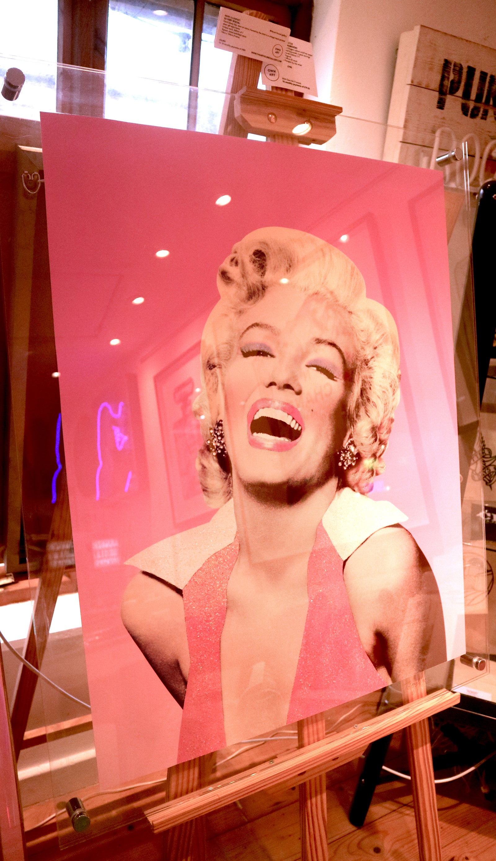 Terry Pastor - Marilyn Pink (Swarovski Crystal & Glitter - Framed in Perspex)
