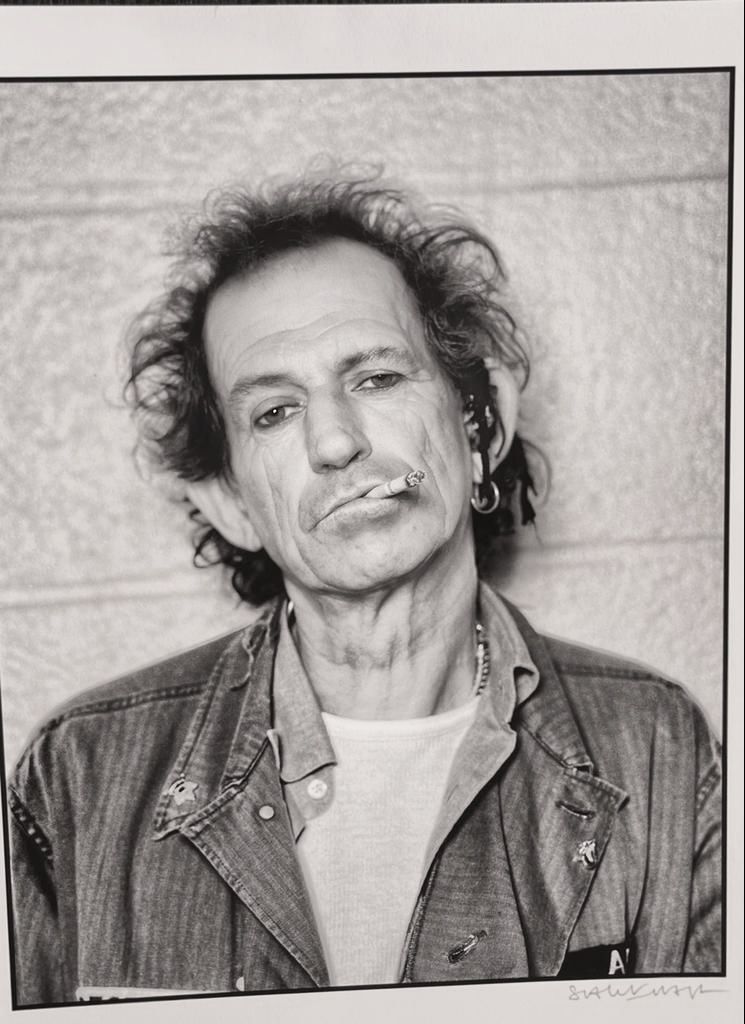 Keith Richards - Smoking - Rare Test Print (B & W) - 43 x 31 cms