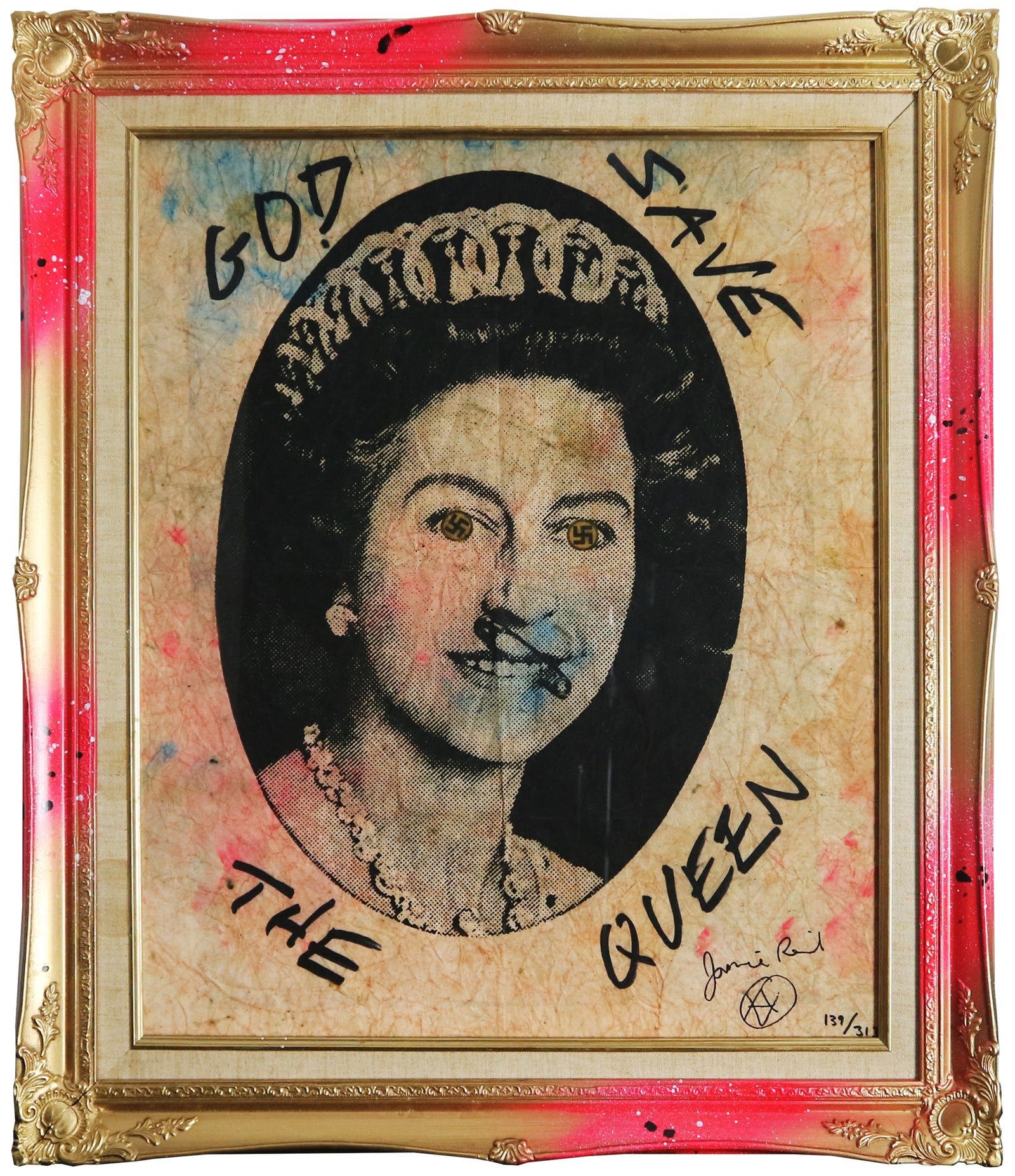 Jamie Reid - God Save The Queen - Swastika Eyes (Framed)