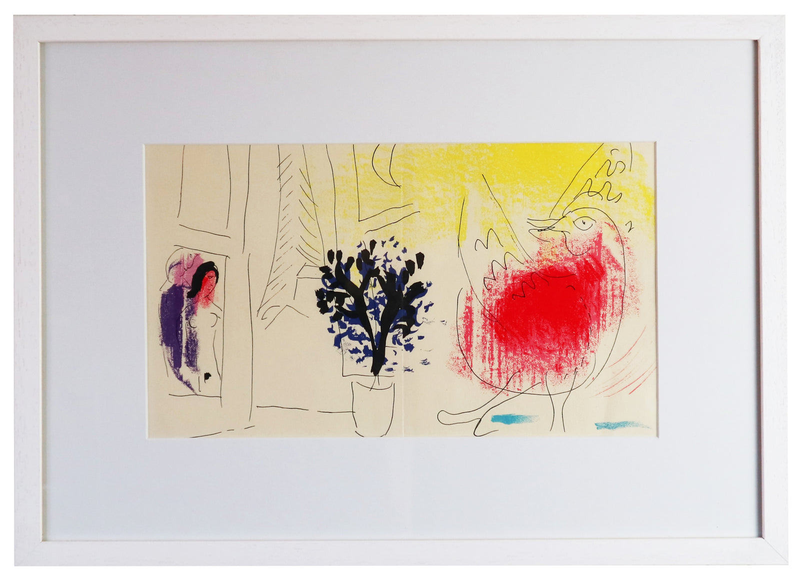 Marc Chagall - Red Rooster (Le Coq Rouge) (Framed)