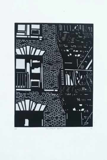 Callum Russell - Chinatown Bricks (Linocut)