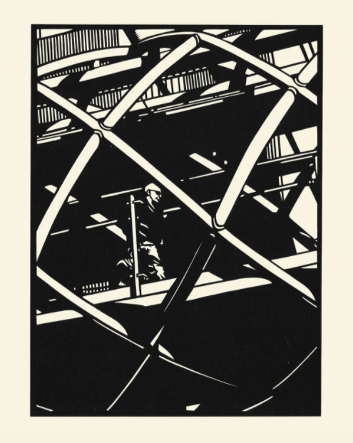 Callum Russell - St James Bridge (Linocut)
