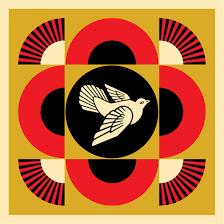 Shepard Fairey - Geometric Dove (Gold) - OBEY