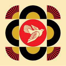 Shepard Fairey - Geometric Dove (White) - OBEY