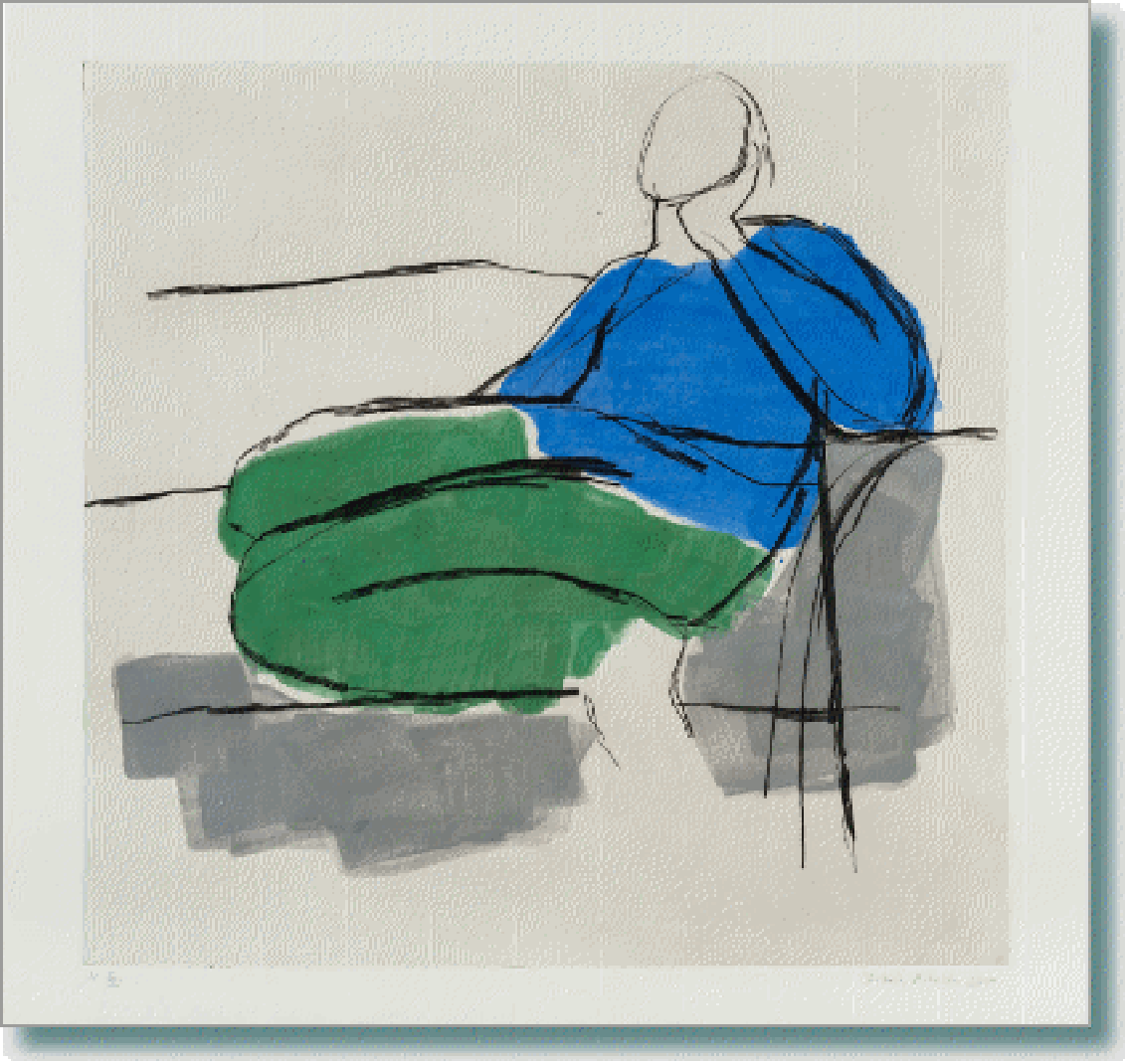 Victoria Achache - Blue and Green Sitting Figure