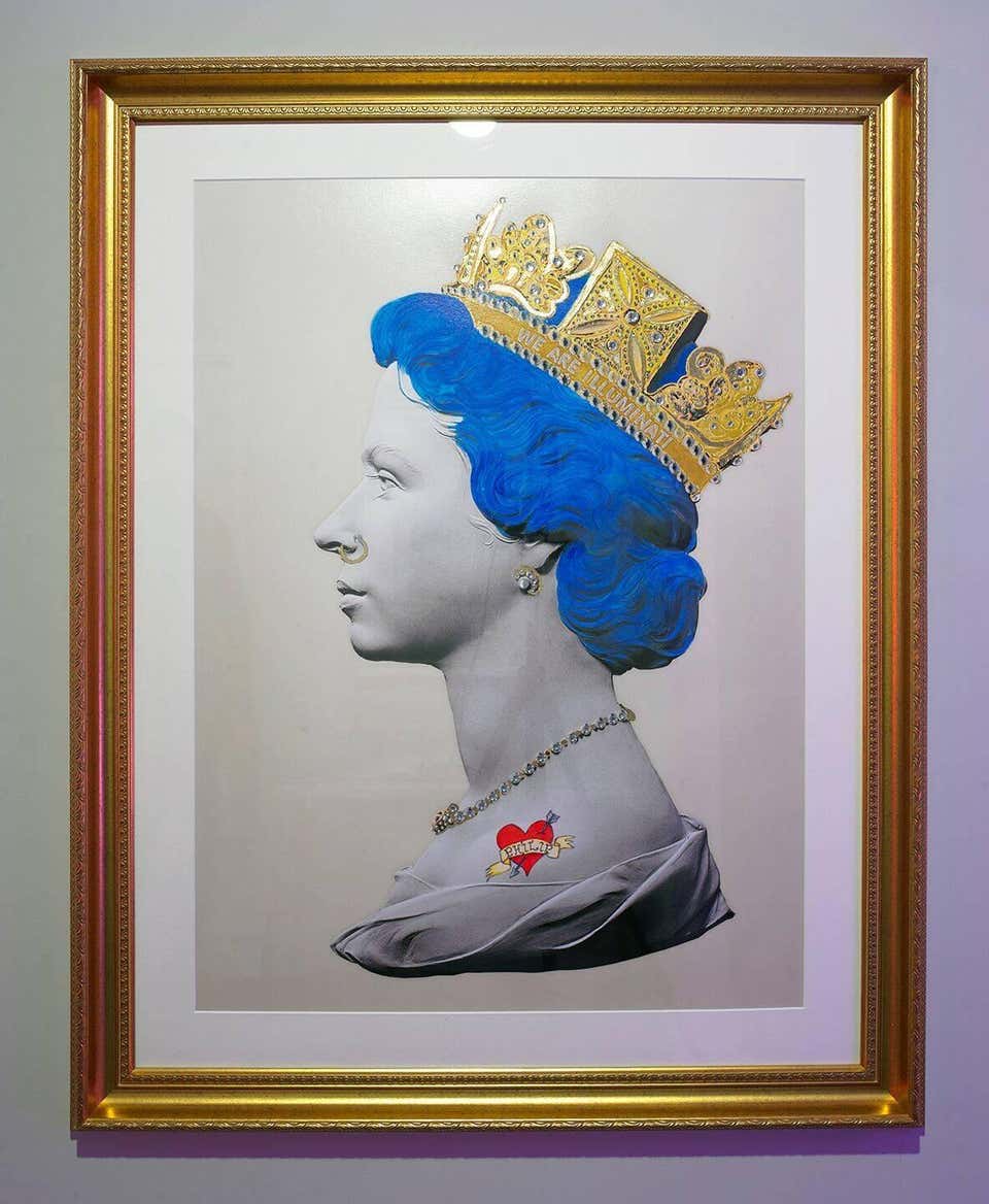 Illuminati Neon - Large Blue Punk Queen (Framed)