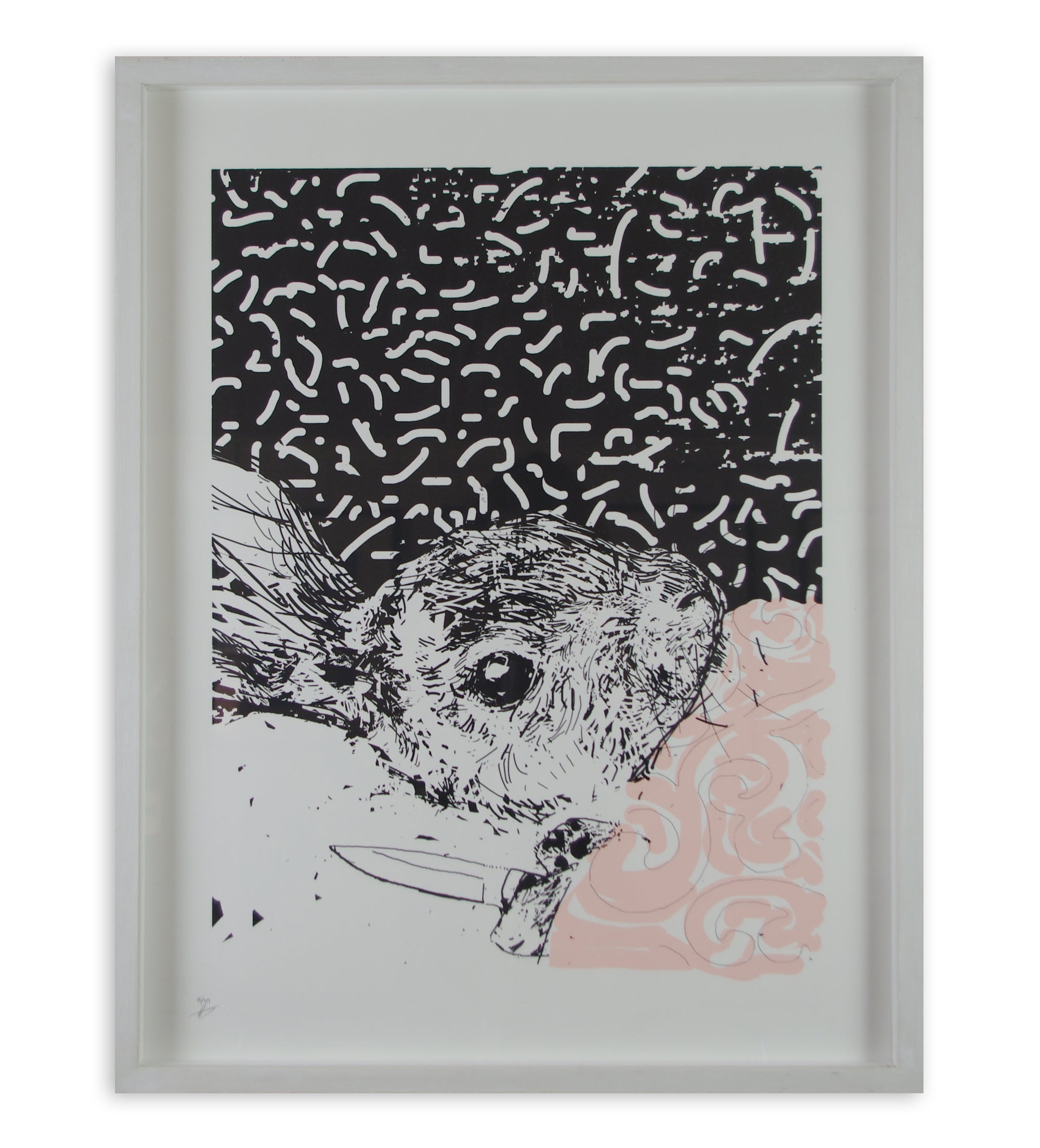 Harry Bunce - The Rabbit Slept with One Eye Open (Pink) (Framed)