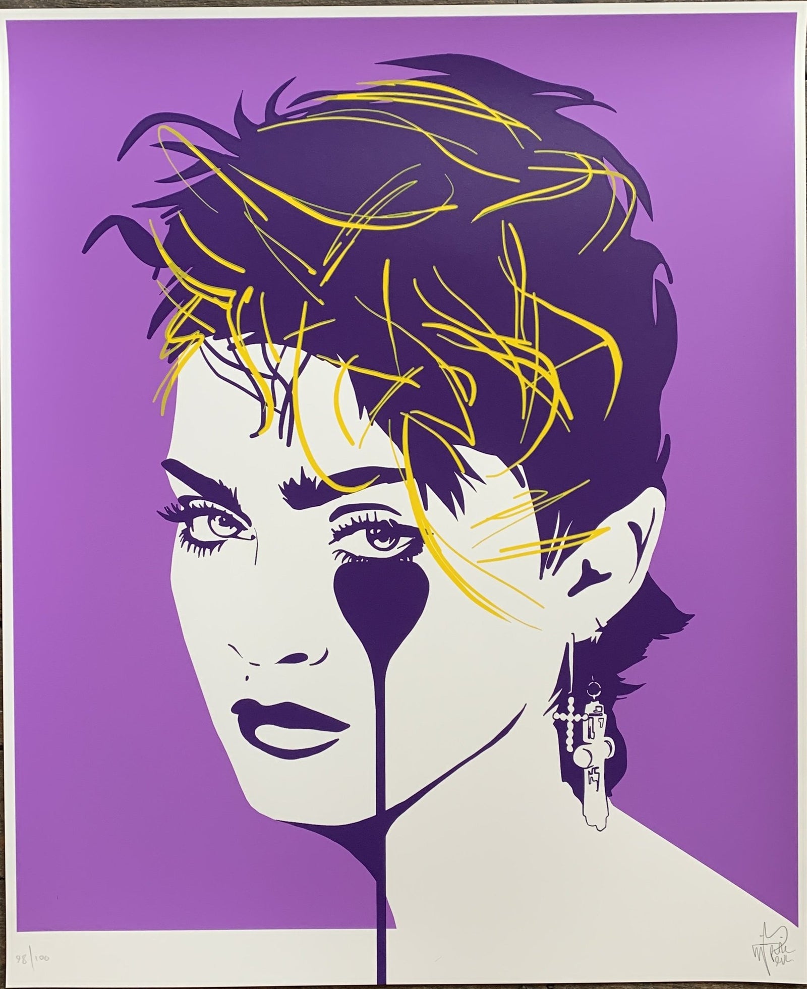 Pure Evil - LUCKY STAR LILAC - MADONNA SCREENPRINT