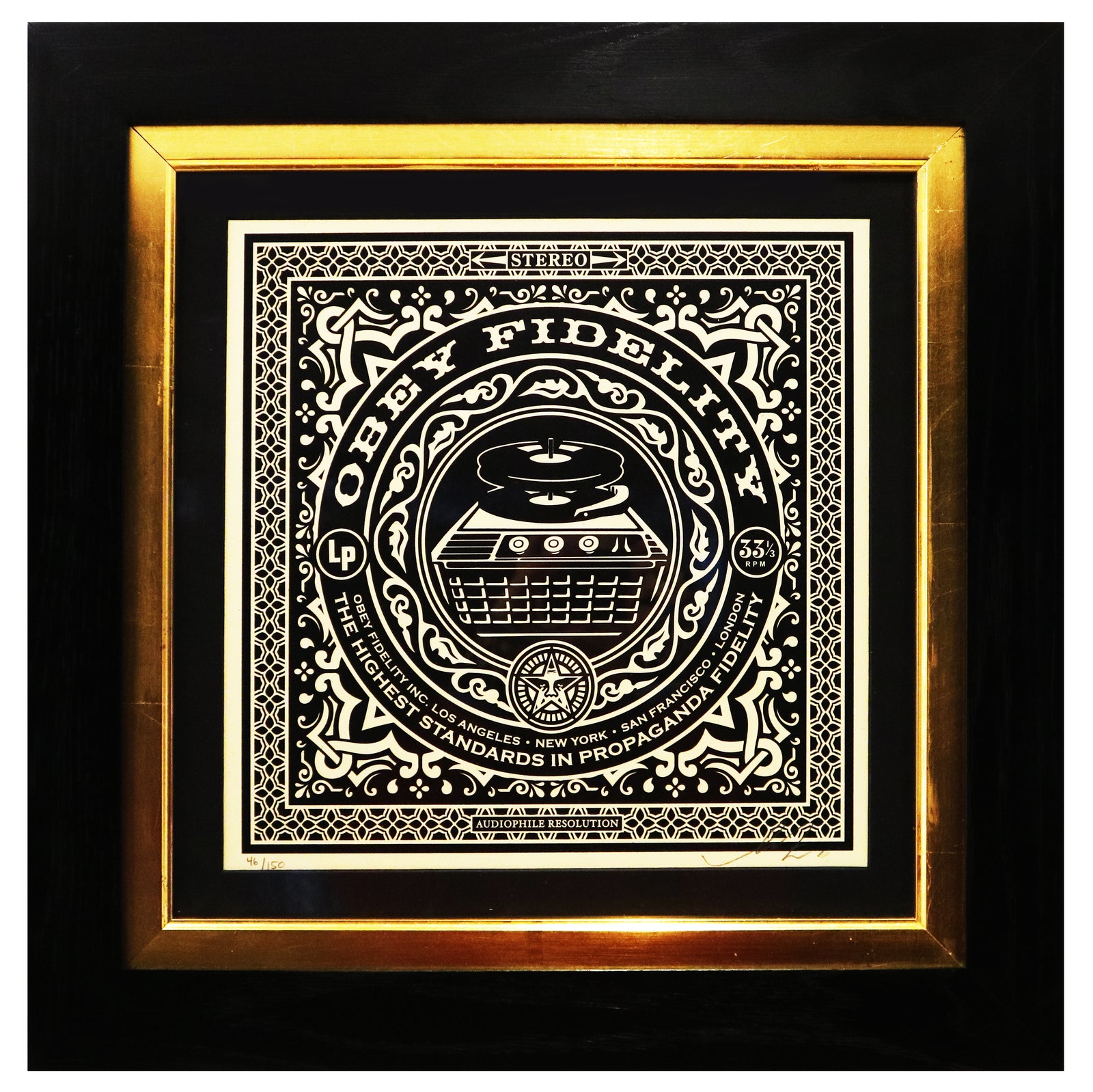 Shepard Fairey - Moontower Record LP Obey Fidelity (Framed)