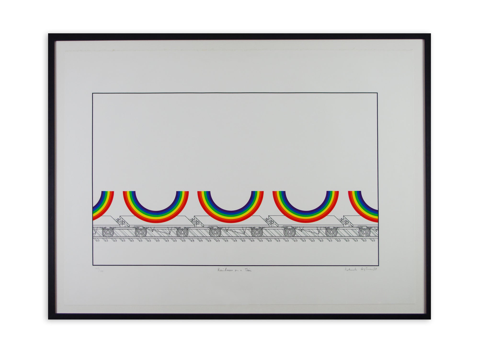 Patrick Hughes - Rainbows on a Train (Framed)