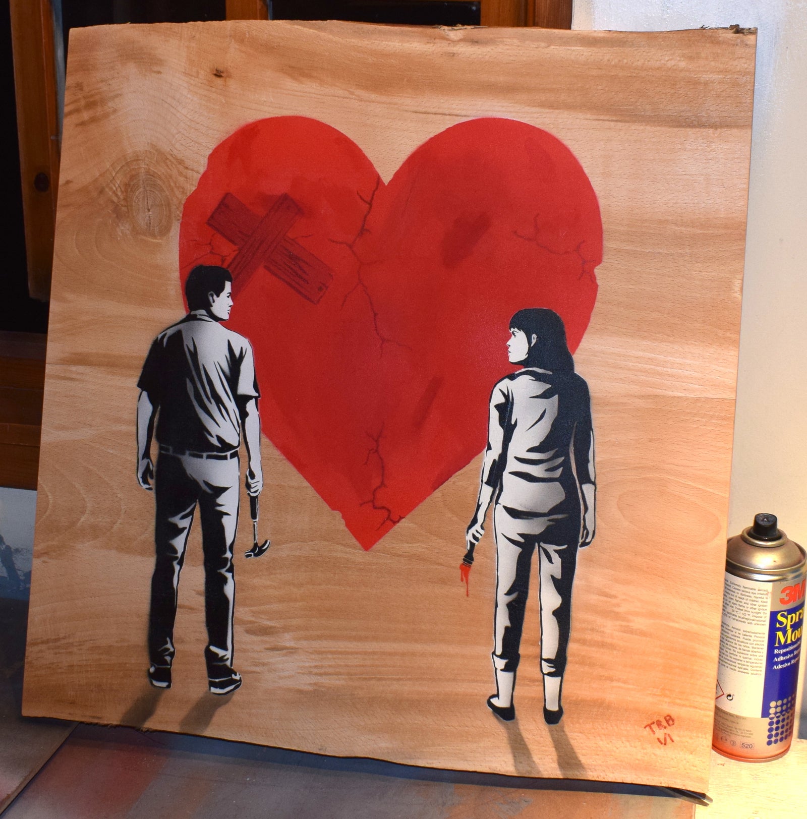 The Rebel Bear - Original One Off Works On Wood